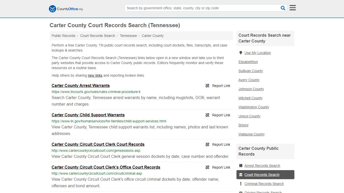 Carter County Court Records Search (Tennessee) - County Office