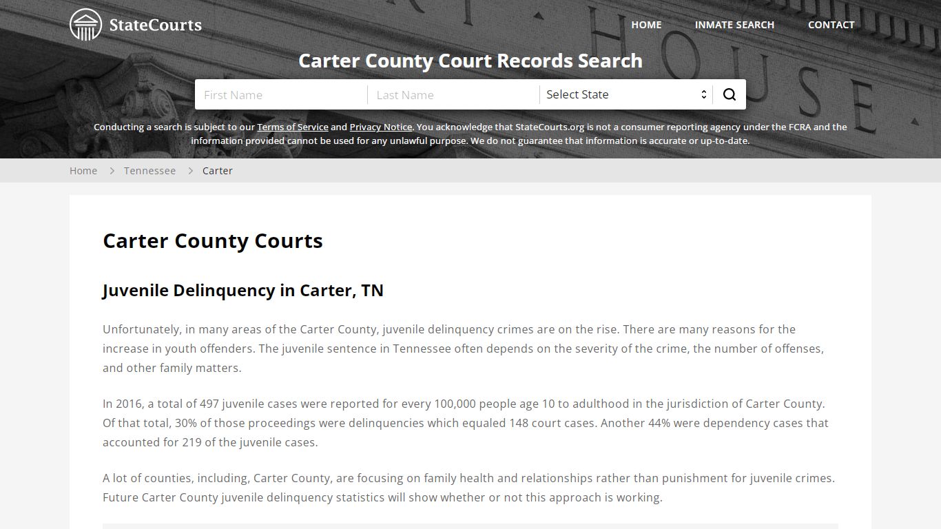 Carter County, TN Courts - Records & Cases - StateCourts